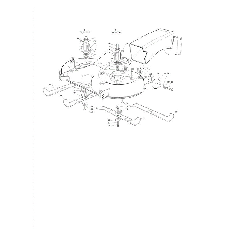 Castel / Twincut / Lawnking CT13.5-90 (2008) Parts Diagram, Cutting Plate Lifting