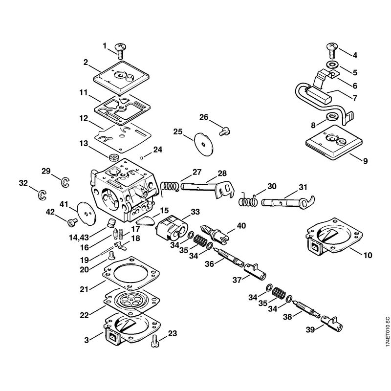 Stihl 036 Chainsaw (036PRO) Parts Diagram, Carburetor C3A-S39B