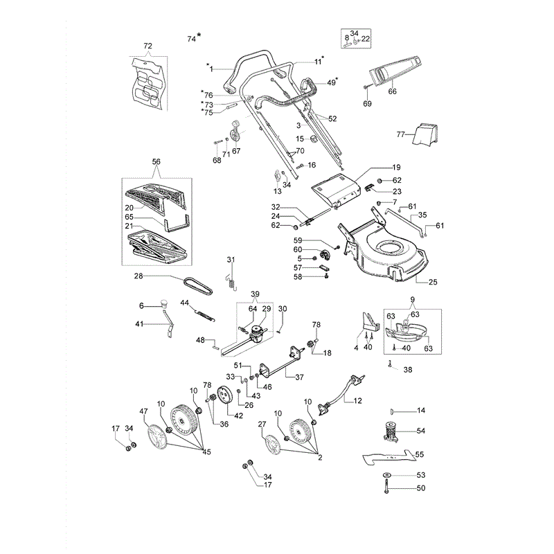 Efco LR 48 TBX Comfort B&S Lawnmower (LR 48 TBX Comfort) Parts Diagram, Page 1