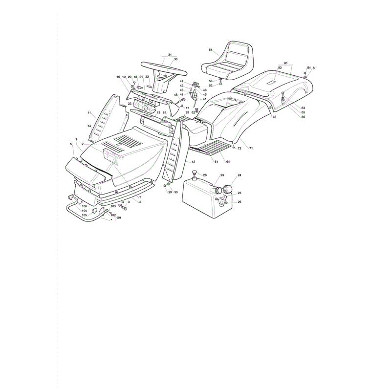 Castel / Twincut / Lawnking CT13.5-90 (2008) Parts Diagram, Body