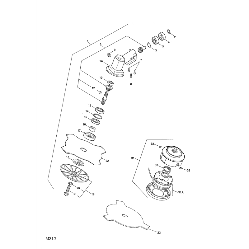 Mountfield MB 28 (283120000-MOU [2006]) Parts Diagram, Brush Cutter Gear Case