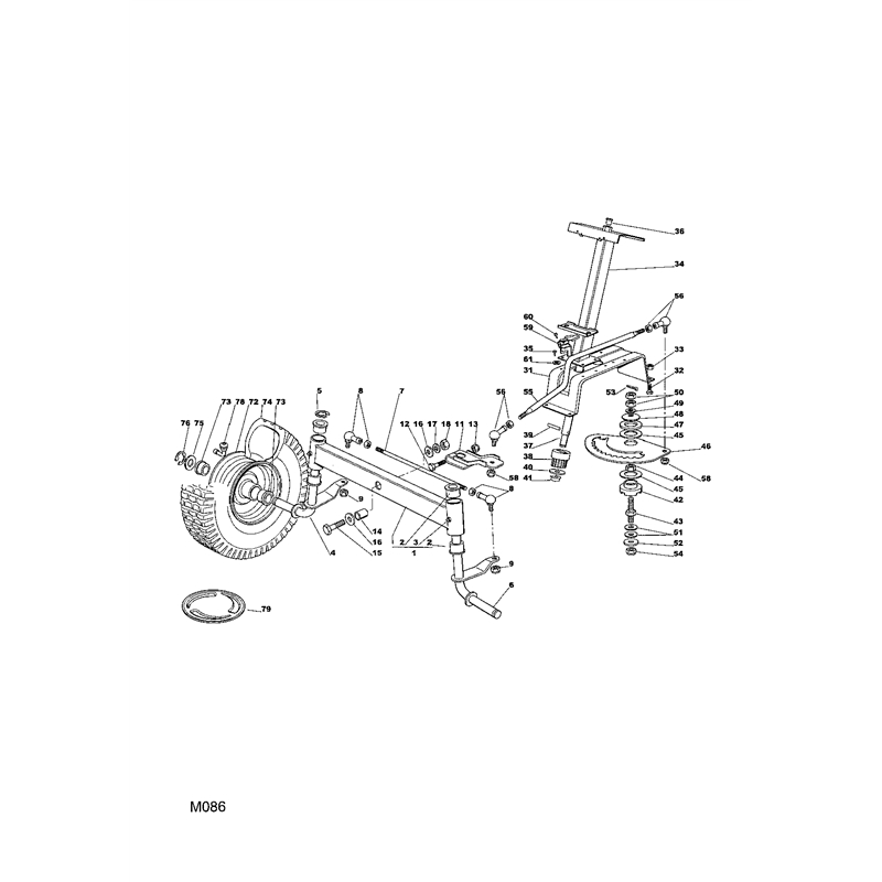 Mountfield 1436H Lawn Tractor (13-2652-12 [2002]) Parts Diagram, Steering