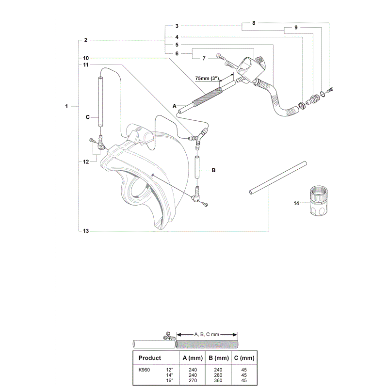 Husqvarna  K960 (2007) Parts Diagram, Page 14
