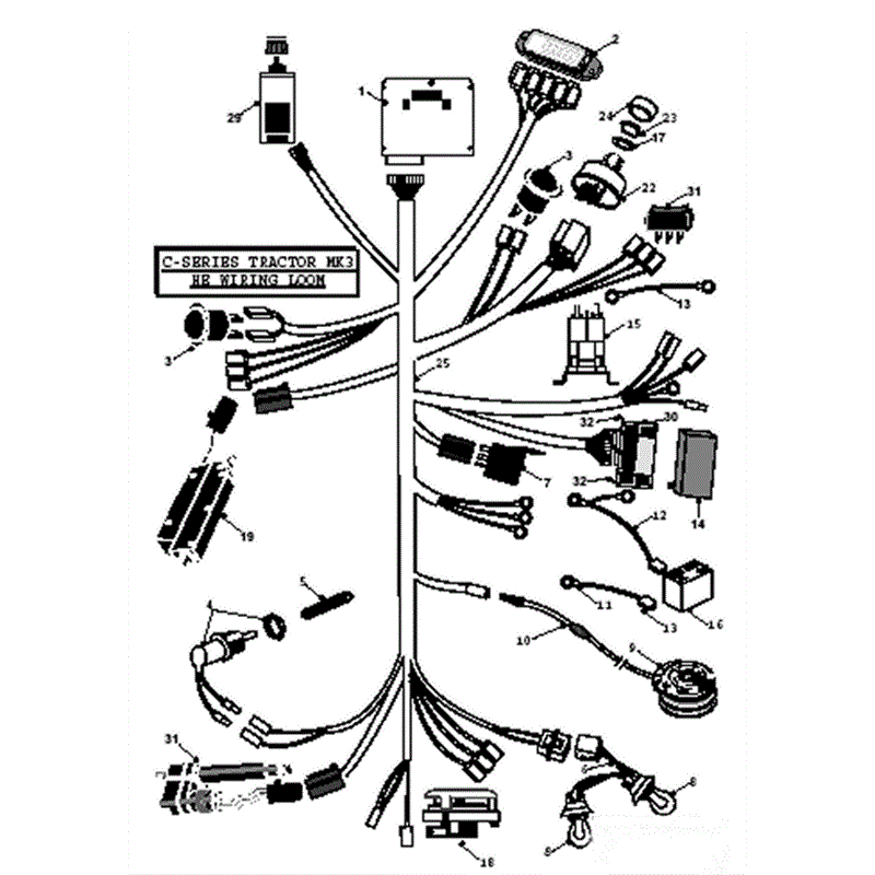 Countax C Series Lawn Tractor 2001 - 2003 (2001 - 2003) Parts Diagram, HE Wiring Loom