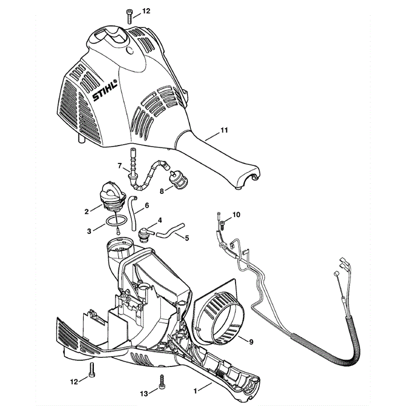 Stihl FS 56 BRUSHCUTTER (FS56C-EZ) Parts Diagram, Engine housing (Bike handle)