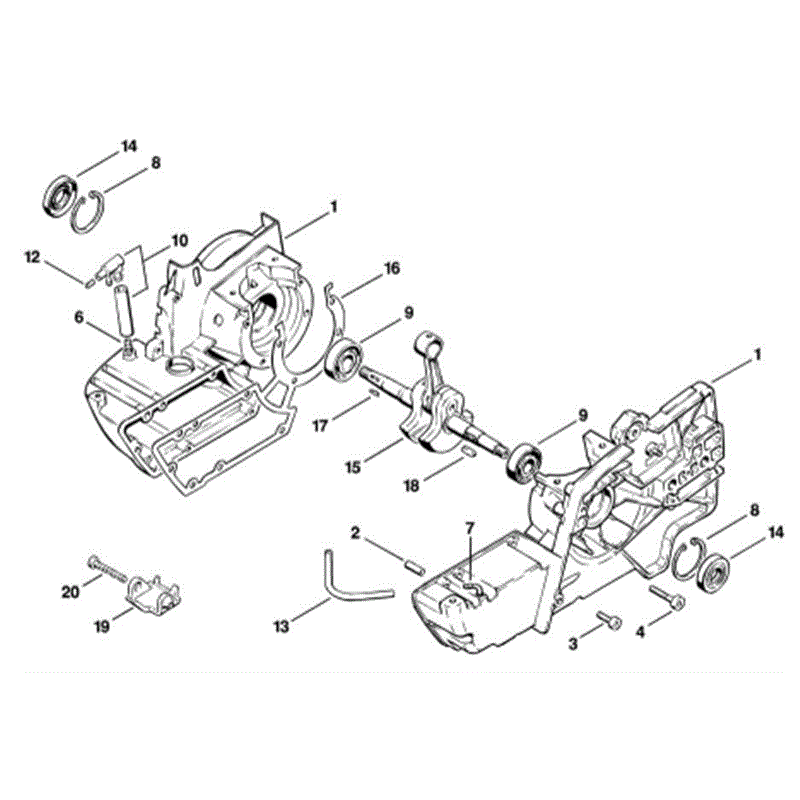 Stihl TS 350 Disc Cutter (TS350) Parts Diagram, A-Crankcase