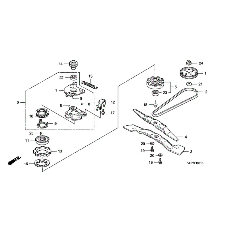 Honda HRX537 HXE (HRX537C1-HXE-MAGA) Parts Diagram, BLADE & BLADE CLUTCH