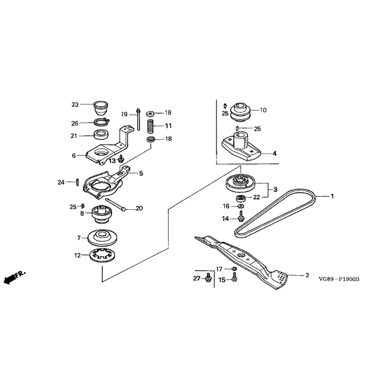 Honda HRB425 CQX (HRB425C-QXE-MZCF) Parts Diagram, BLADE (2) 