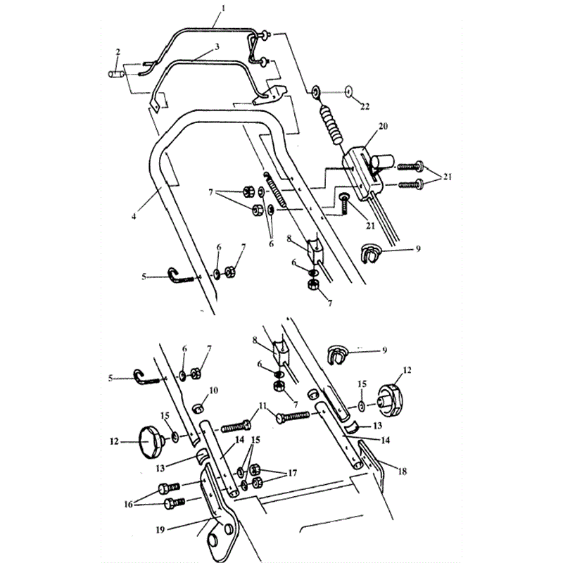 Mountfield Mirage (MP83909) Parts Diagram, Handle and Controls Assy