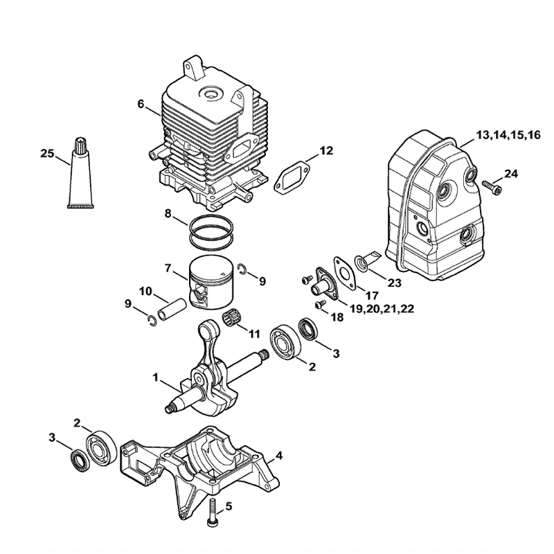 Stihl BR 350 & BR 430 Backpack  Blower (BR 350 & 430) Parts Diagram, Control handle BR 430