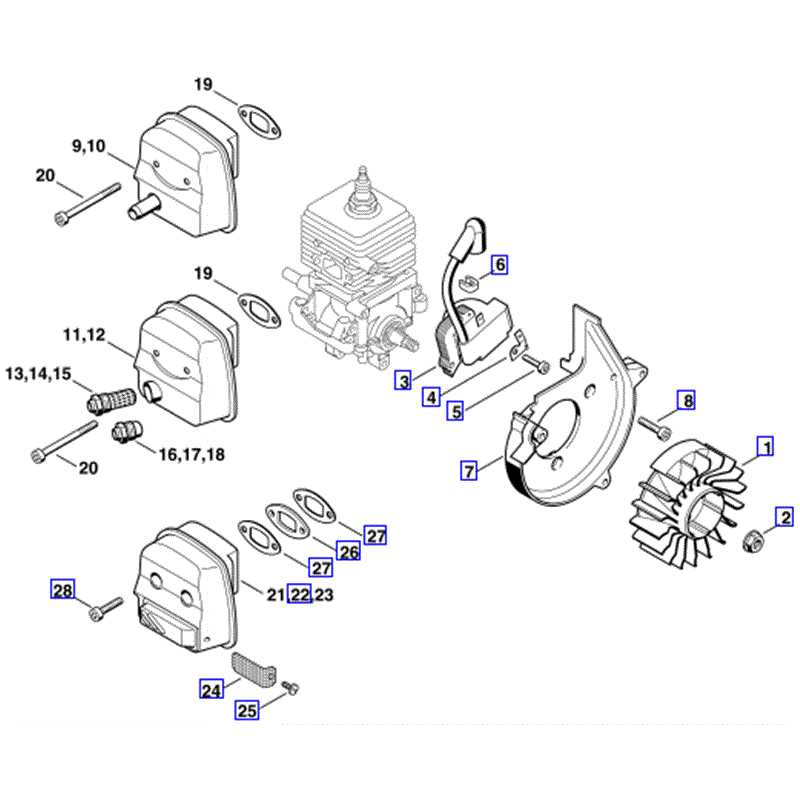Stihl BG 55 C Blower (BG55C) Parts Diagram, Ignition System-Muffler