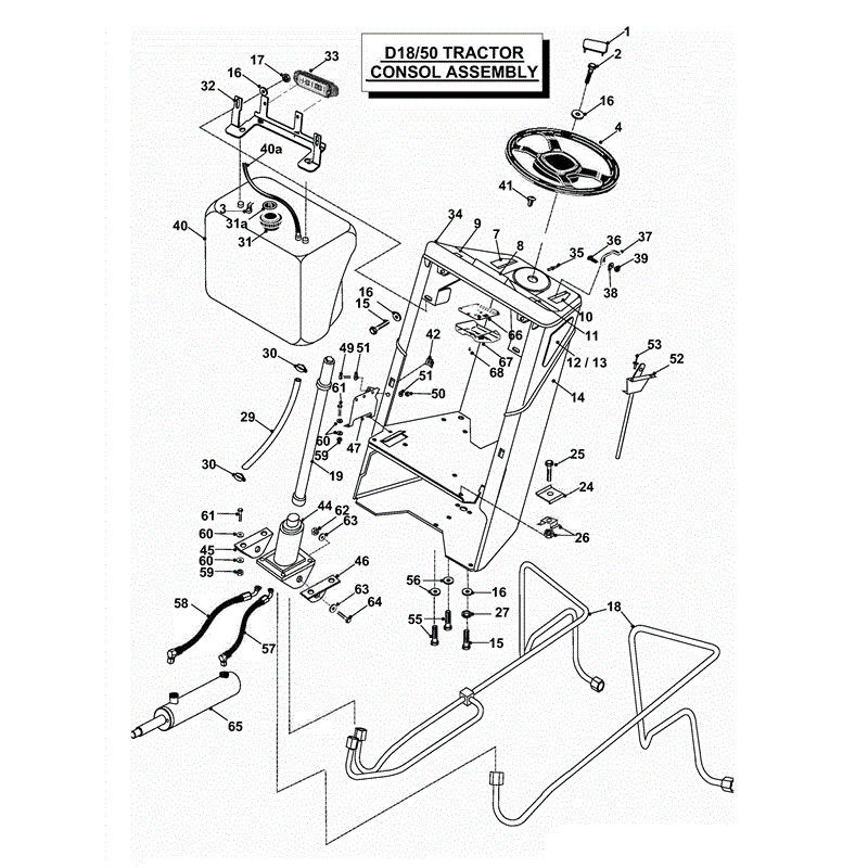 Countax D18-50 Lawn Tractor 2000 - 2003  (2000 - 2003) Parts Diagram, CONSOL ASSY