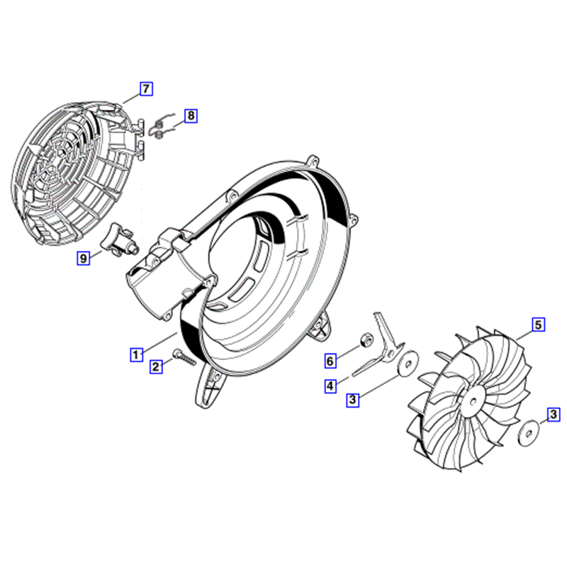 Stihl SH 85 Blow-Vac (SH85) Parts Diagram, Fan Housing Outer-Fanwheel