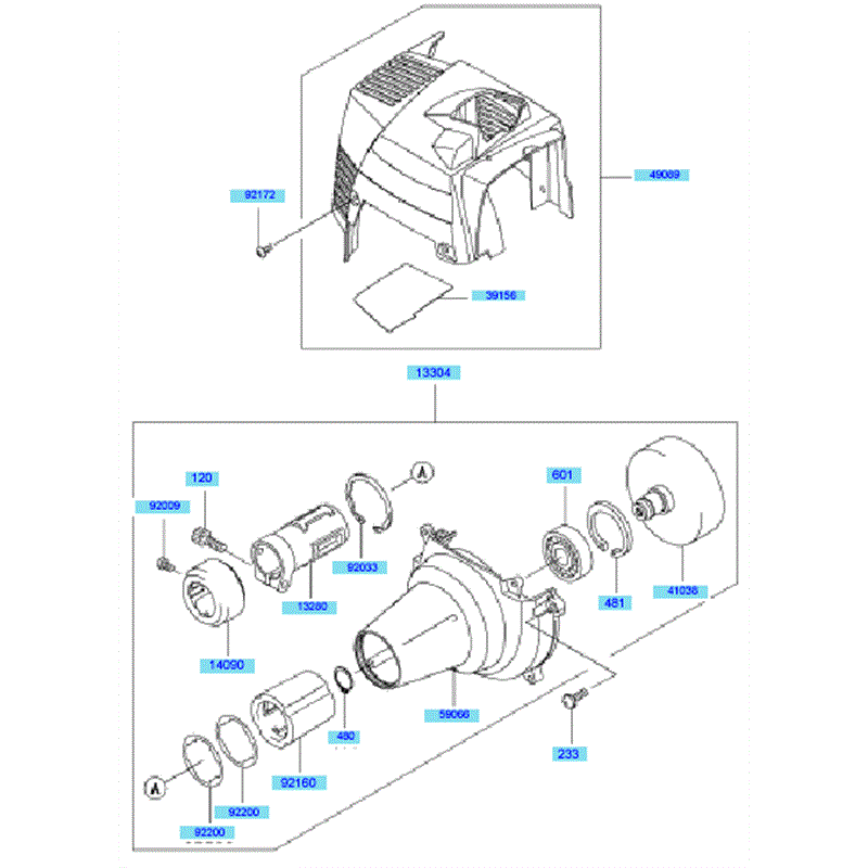 Kawasaki KBH35B (HA035F-AS50) Parts Diagram, Cooling Equipment