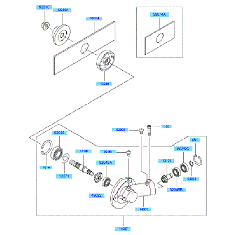 Kawasaki KEL27A (HE027A-AS50) Parts Diagram, Case	 Cutter