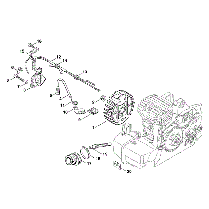 Stihl MS 390 Chainsaw (MS390) Parts Diagram, Ignition system