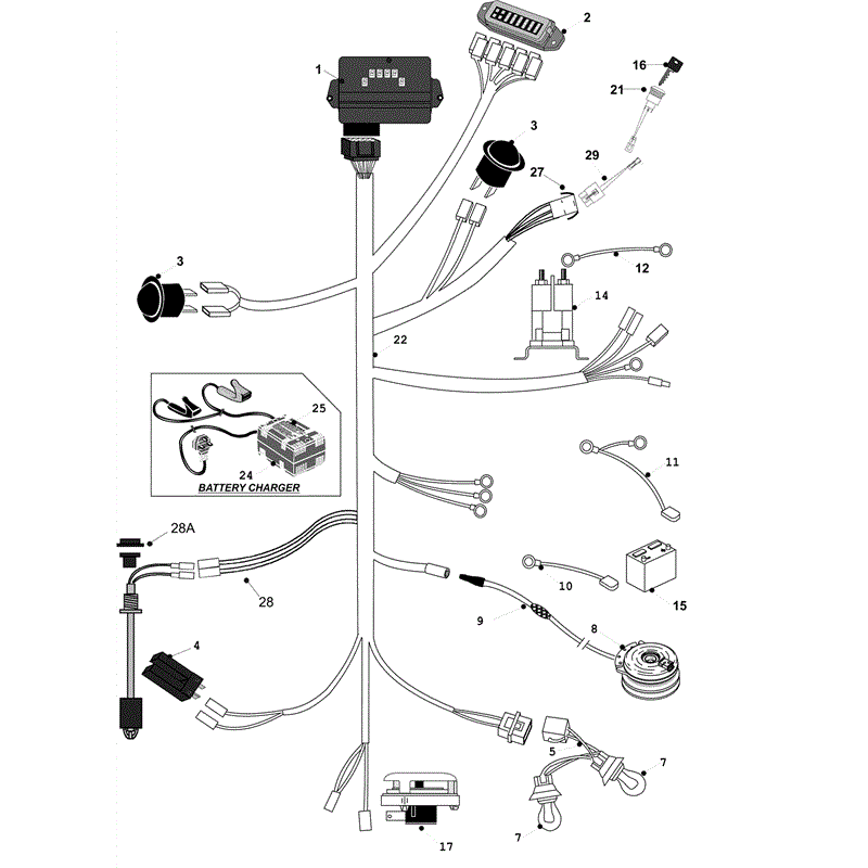 Westwood 2008-2011 S130 Mini Lawn Tractor (2008-2011) Parts Diagram, Main Wiring Loom