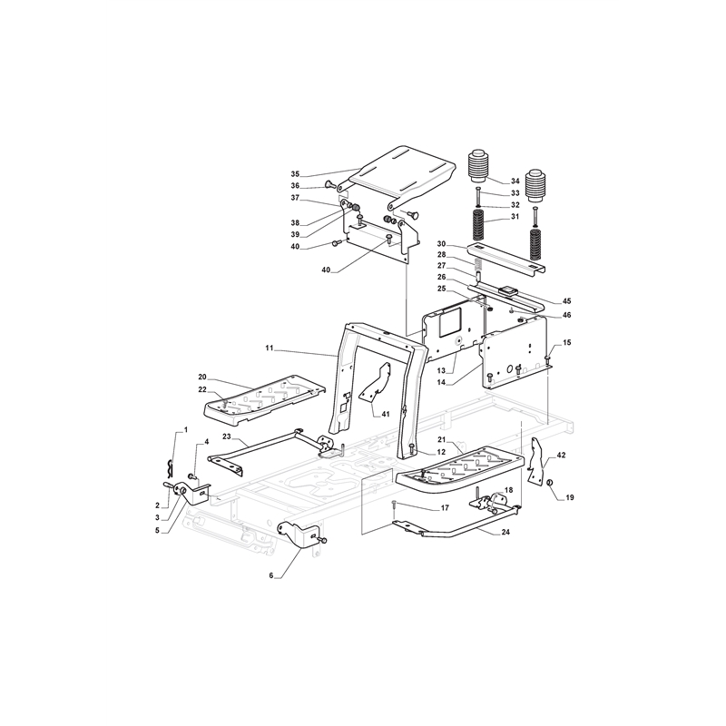 Mountfield 1530H Lawn Tractor (2T2120483-M15 [2019]) Parts Diagram, Frame