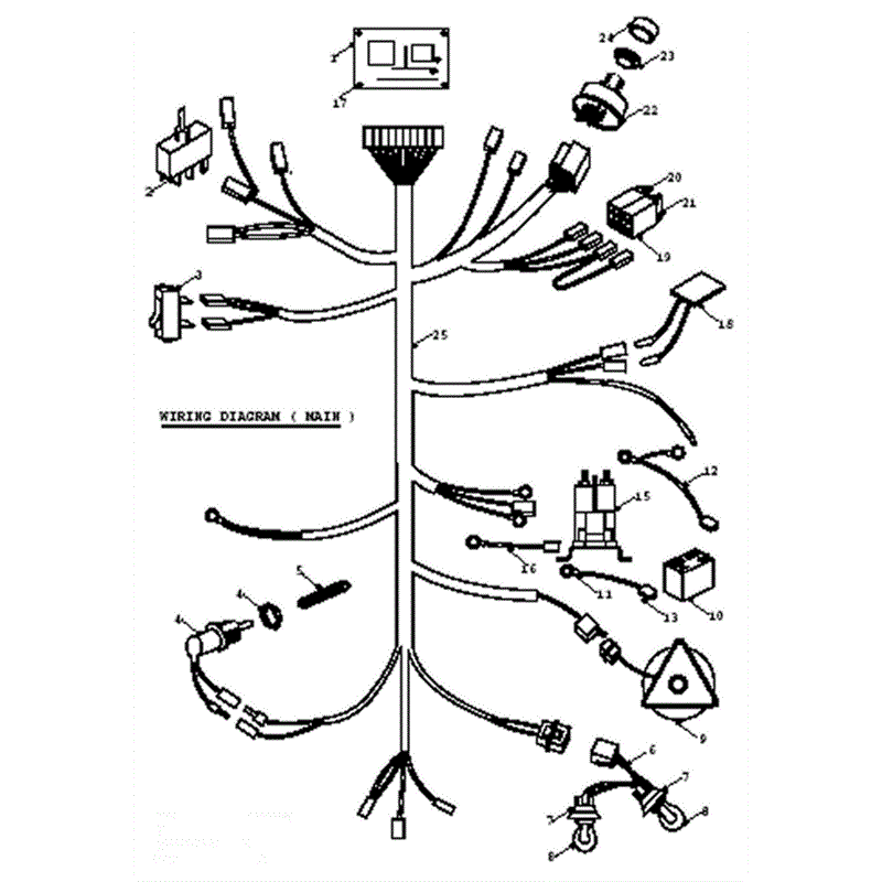 Countax K Series Lawn Tractor 1992-1994 (1992-1994) Parts Diagram, Main Wiring Loom