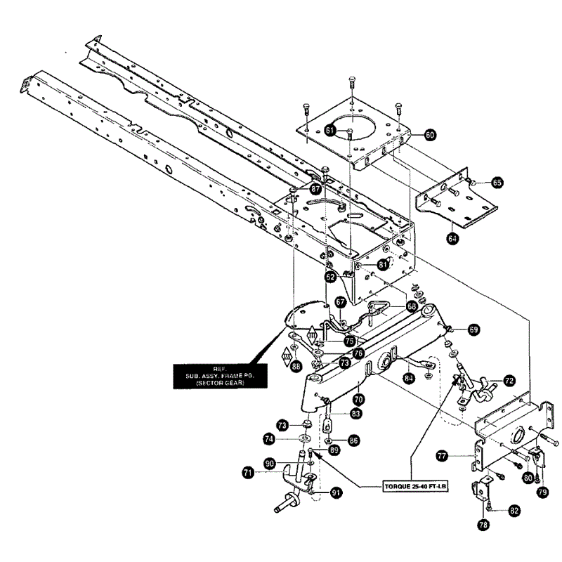 Hayter 19/40 (146R001001-146R099999) Parts Diagram, Frame Assembly 2