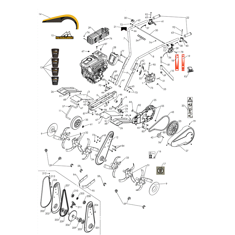 McCulloch MFT85-160R (2013) Parts Diagram, Page 1