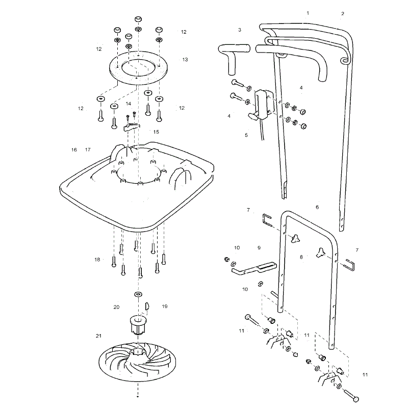 Hayter 446 Hover Lawnmower (180E310000001 onwards) Parts Diagram, Mainframe