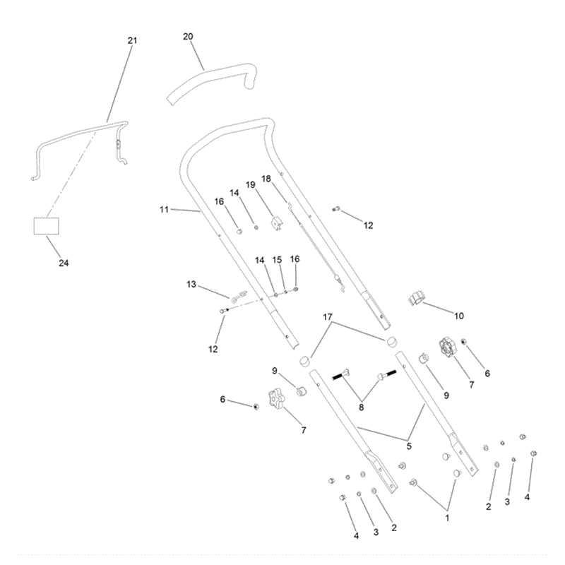 Hayter 46cm (610) Lawnmower (610A	318000001 - 318999999) Parts Diagram, Handlebar