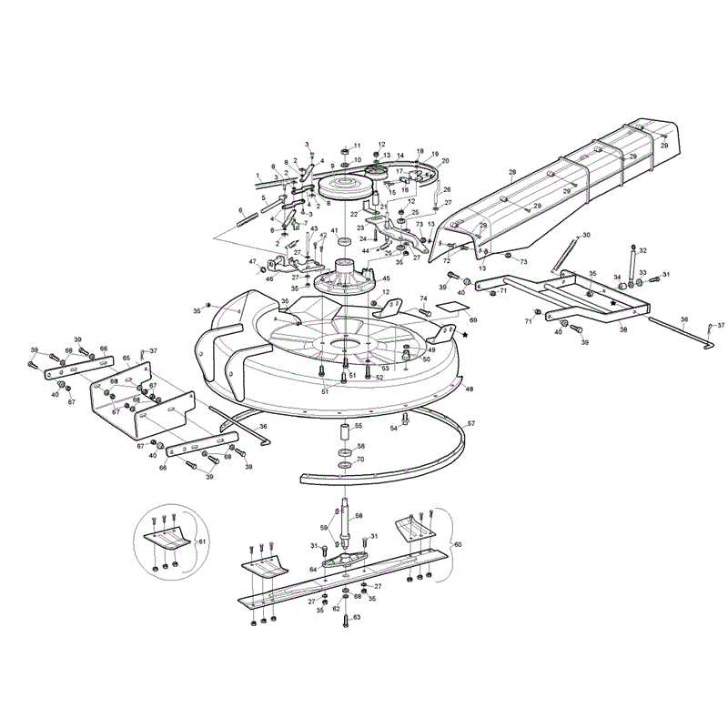 Hayter RS14/82 (14/32) (148D260000001-148D260999999) Parts Diagram, Cutter Deck