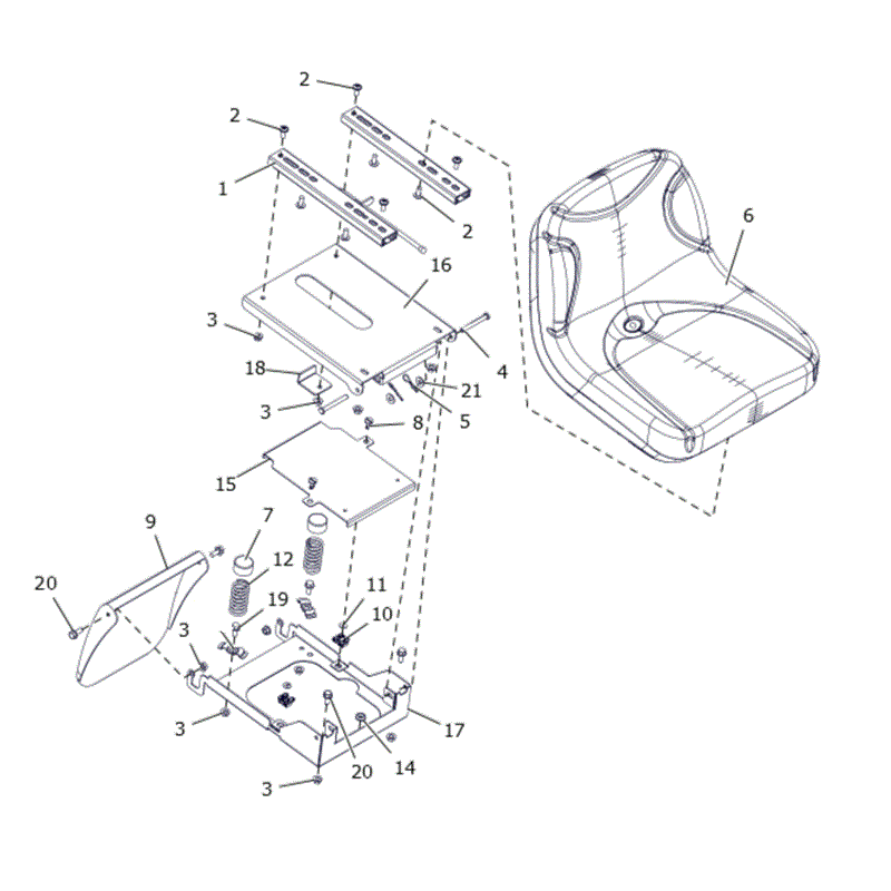 Westwood 2016 S&T Series Lawn Tractors (2016 ) Parts Diagram, SEAT