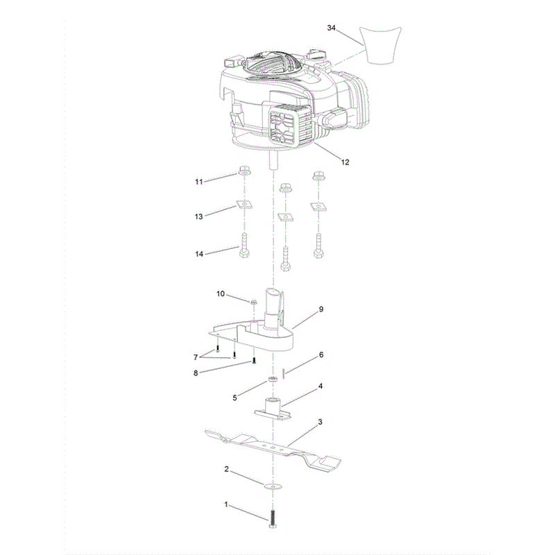 Hayter 46cm (610) Lawnmower (610A 400000000-999999999) Parts Diagram, Engine & Blade