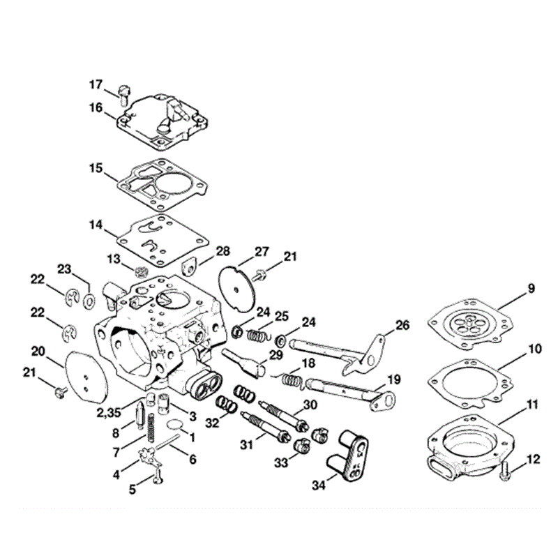 Stihl MS 880 Chainsaw (MS880) Parts Diagram, Carburetor HT-12D