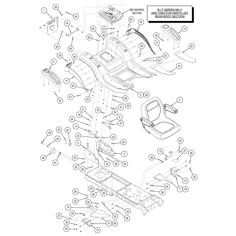Westwood F Series 2014 Lawn Tractors (2014) Parts Diagram, Rear Body