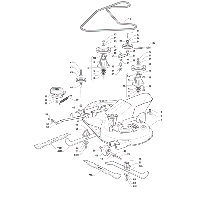 Castel / Twincut / Lawnking PDC140 (2012) Parts Diagram, Cutting Plate 