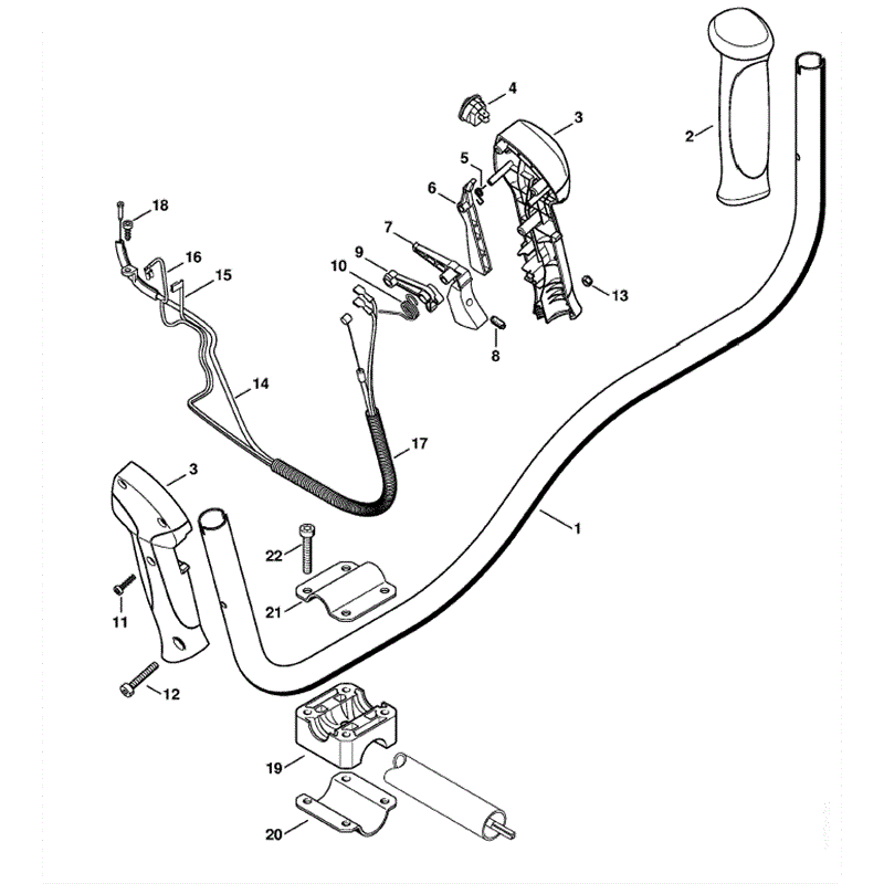 Stihl FS 56 BRUSHCUTTER (FS56C-E) Parts Diagram, Bike handle