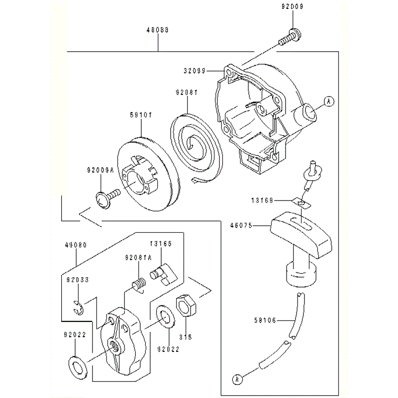 Kawasaki KBL26A (HA026F-AS51) Parts Diagram, STARTER