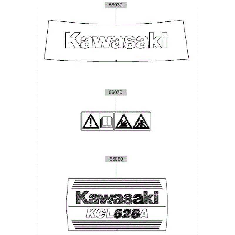 Kawasaki KCL525A (HK525A-AS50) Parts Diagram, Label