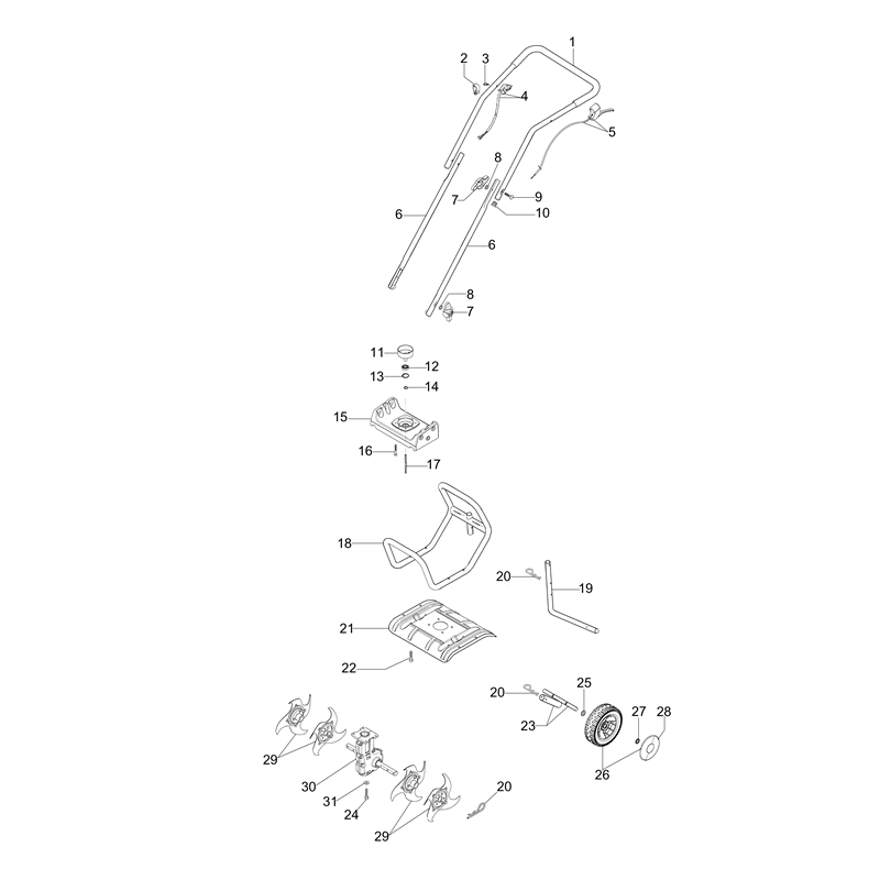 Bertolini 020 (020) Parts Diagram, Complete tiller