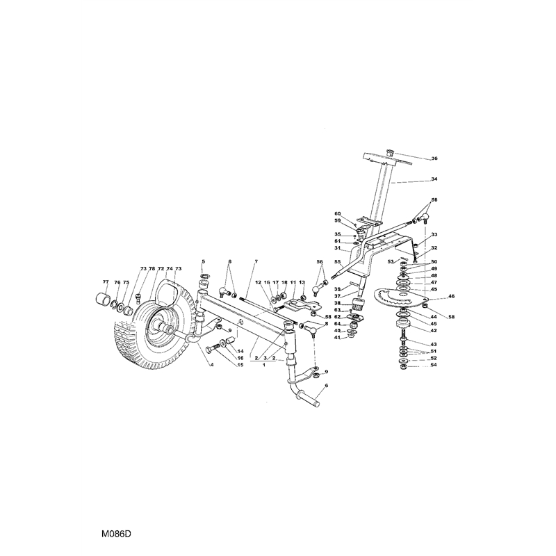 Mountfield 1436H Lawn Tractor (13-2683-11 [2006]) Parts Diagram, Steering