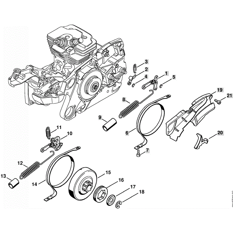 Stihl MS 362 Chainsaw (MS362 & C) Parts Diagram, Chain Brake