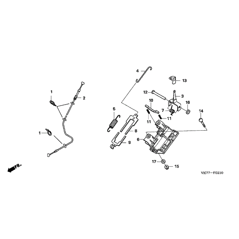 Honda HRX 476 HX Lawnmower (HRX476C-HXE-MASF) Parts Diagram, CABLE & LEVER