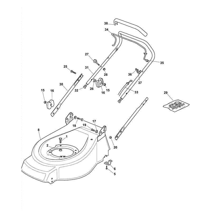 Mountfield Mounfield 460RHP Petrol Rotary Roller Mower (2009) Parts Diagram, Page 2