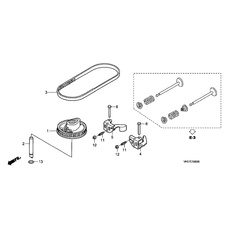 Honda Izy HRG 465 SD Lawnmower (HRG465C3-SDE-MADF) Parts Diagram, CAMSHAFT & BELT 