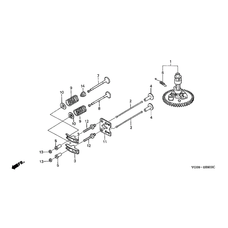 Honda HRH536 QXE (HRH536K4-QXE-MZBU) Parts Diagram, CAMSHAFT & VALVES 