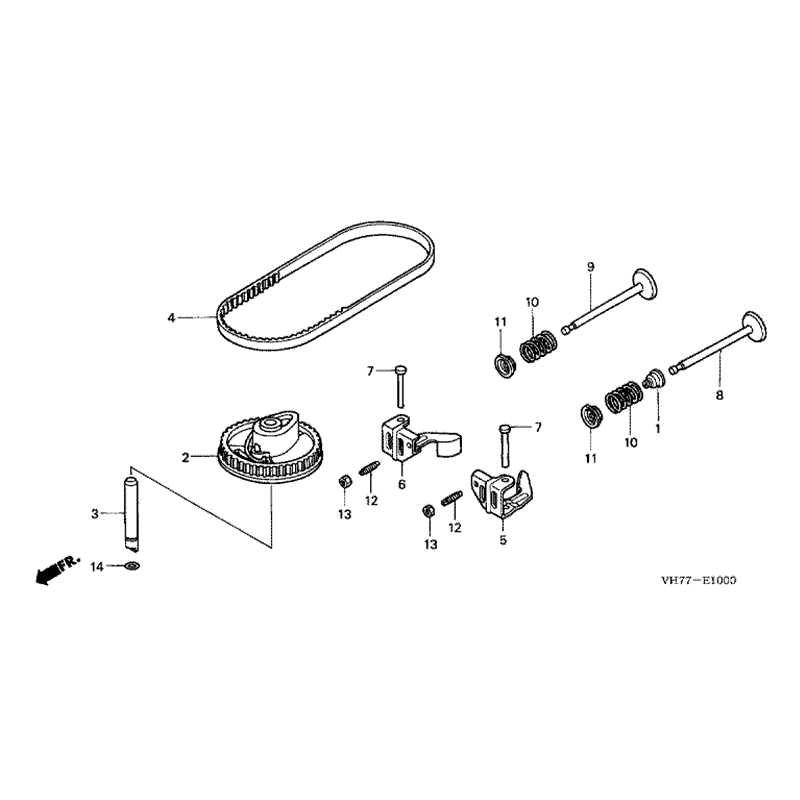 Honda HRX537 C2-HYE (HRX537C2-HYEANH462-MAGA) Parts Diagram, CAMSHAFT PULLEY & BELT 