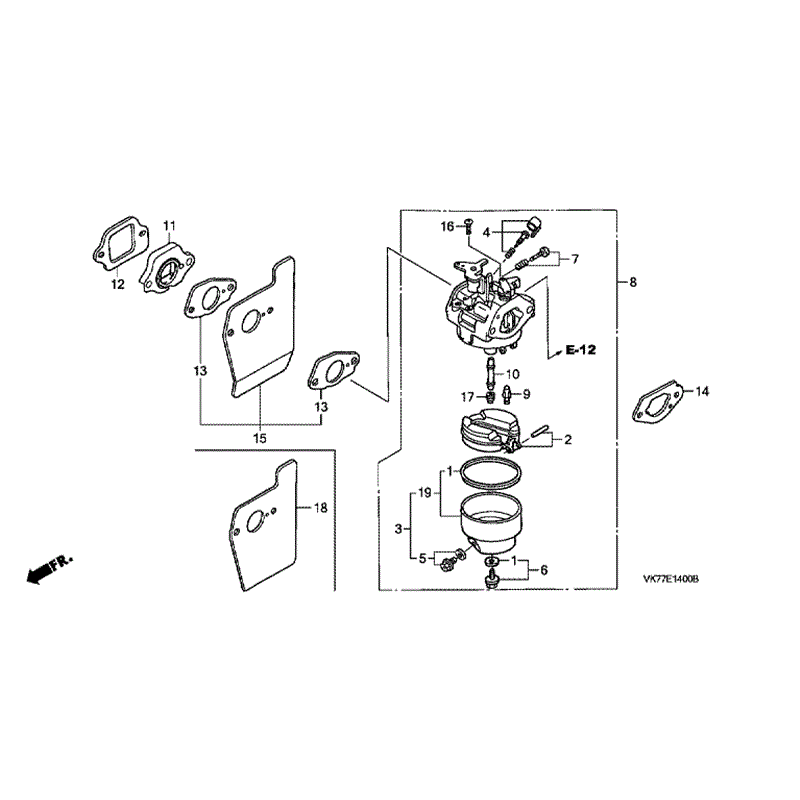 Honda HRX 426 SX Lawnmower (HRX426C-SXE-MATF) Parts Diagram, CARBURETTOR 