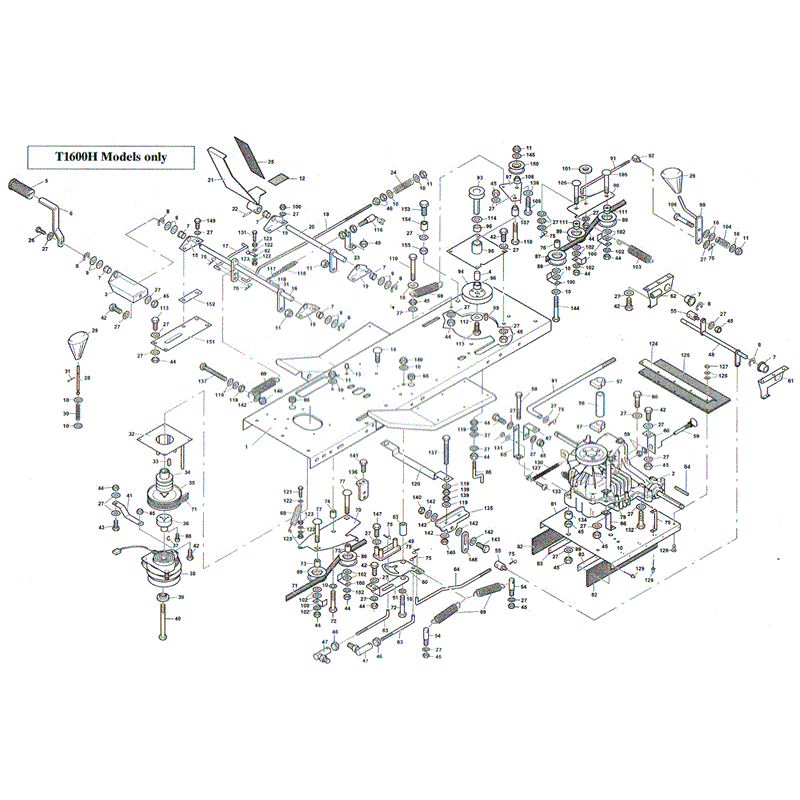 1999-2000 S & T SERIES WESTWOOD TRACTORS (1999 - 2000) Parts Diagram, PTO- T1600H ONLY