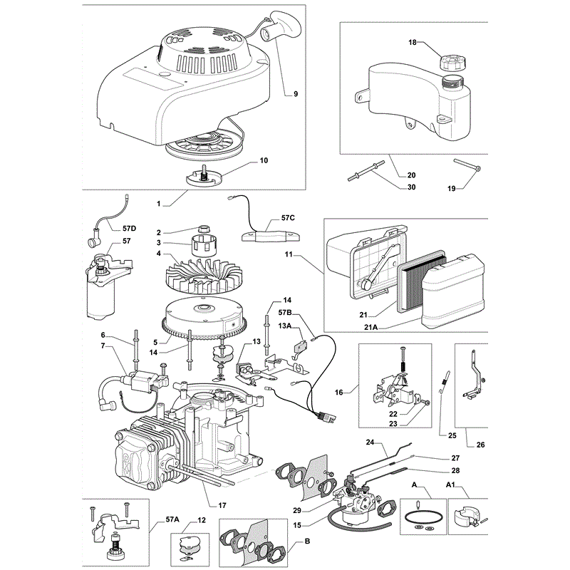 Mountfield 461PD-ES Petrol Rotary Mower (2011) Parts Diagram, Page 12