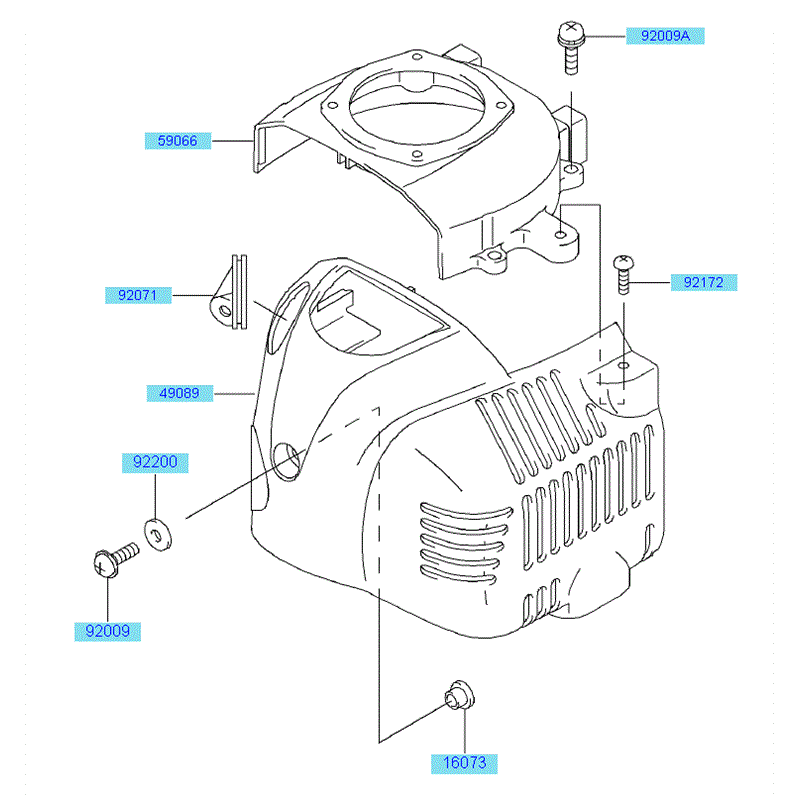 Kawasaki KHD600B (HB600B-AS51) Parts Diagram, Covers