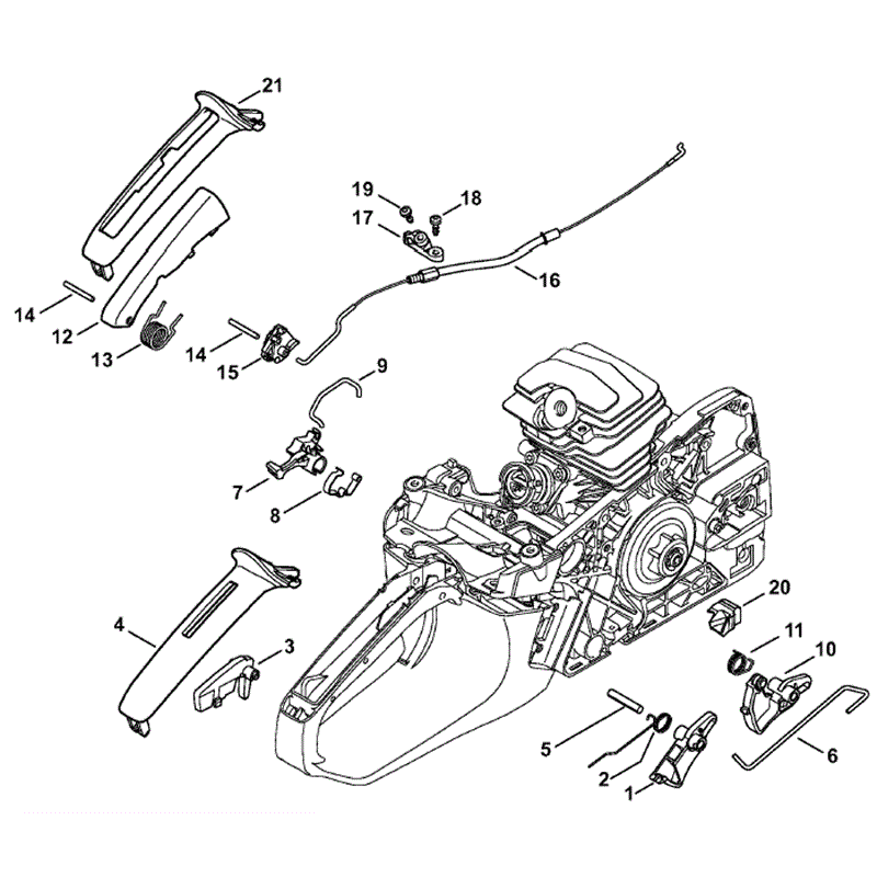 Stihl MS 251 Chainsaw (MS251 C) Parts Diagram, Throttle Control