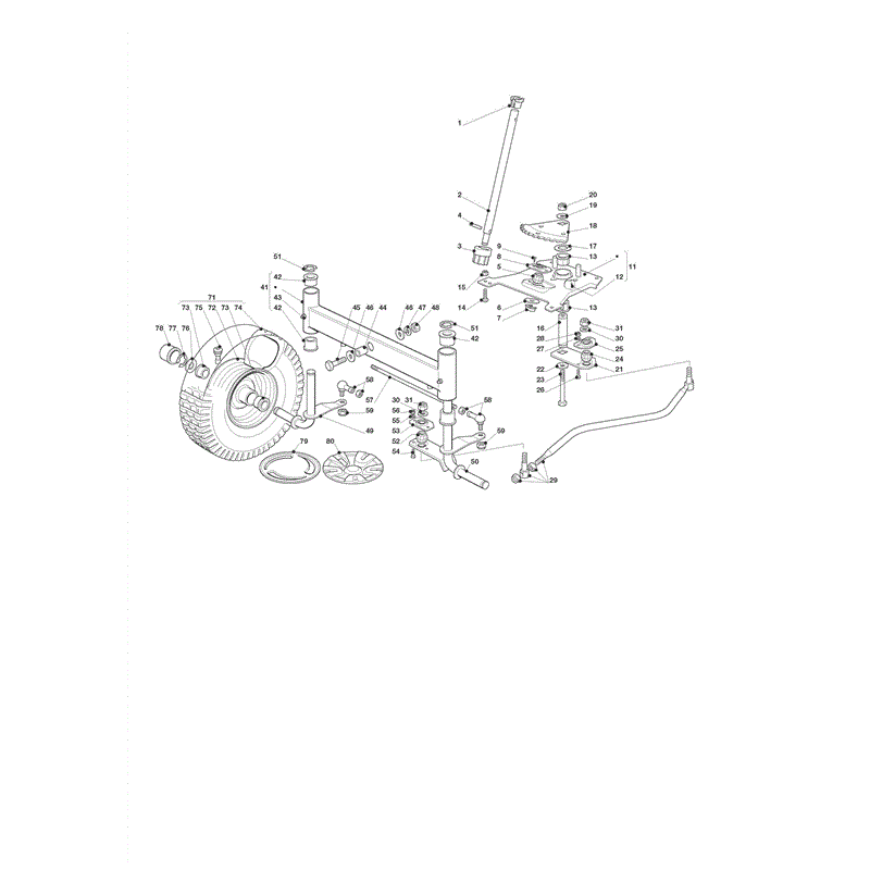 Castel / Twincut / Lawnking CT13.5-90 (2009) Parts Diagram, Steering 15" Tyres